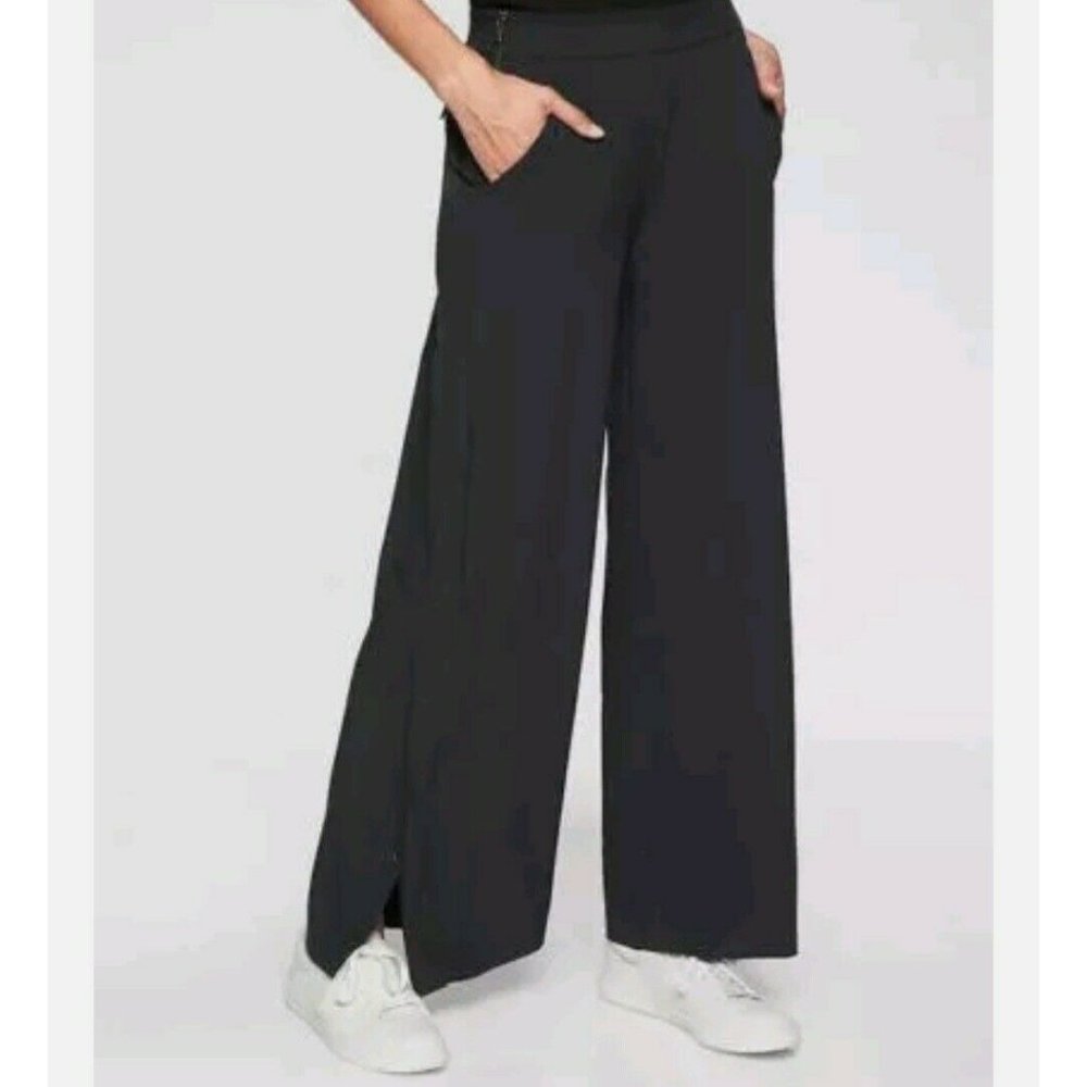 Athleta Womens Gramercy Track Trouser Pants 4 Black Stretch Athleisure #376009